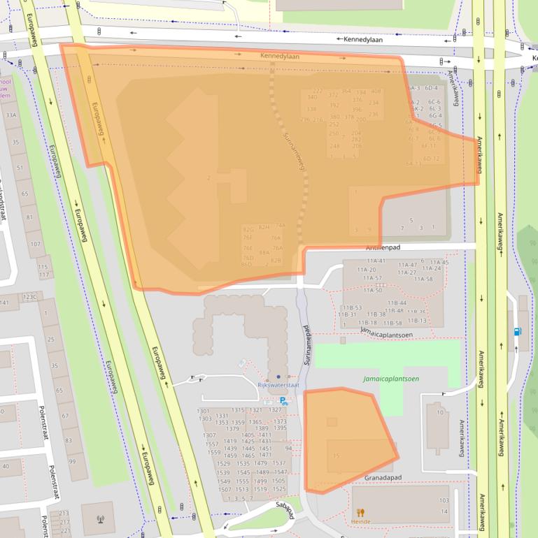 Kaart van postcodegebied 2035VA.