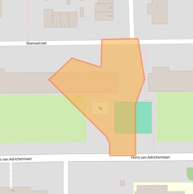 Kaart van postcodegebied 2035VG.