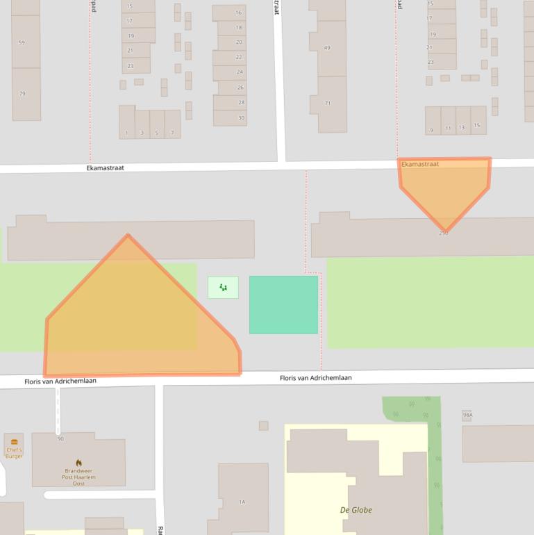 Kaart van postcodegebied 2035VJ.