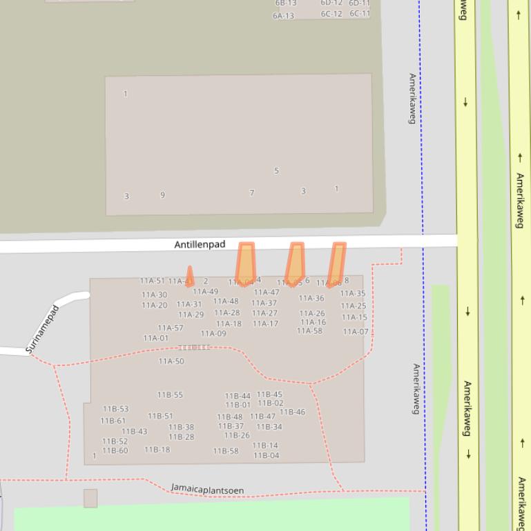 Kaart van postcodegebied 2035VT.