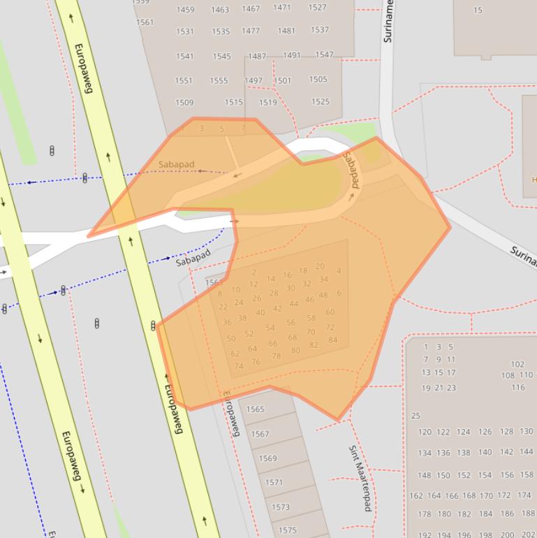 Kaart van postcodegebied 2035VW.