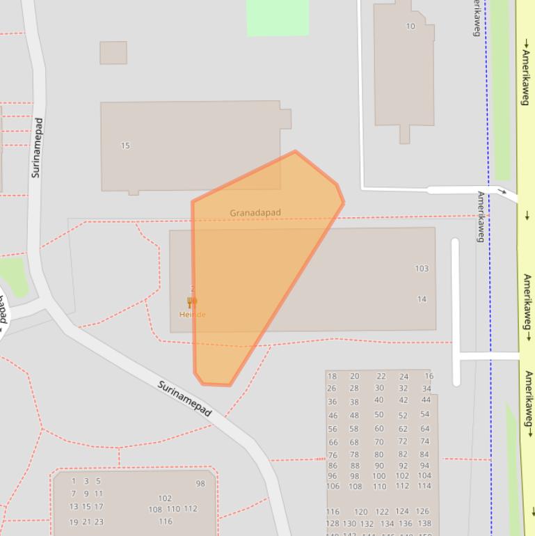 Kaart van postcodegebied 2035VZ.