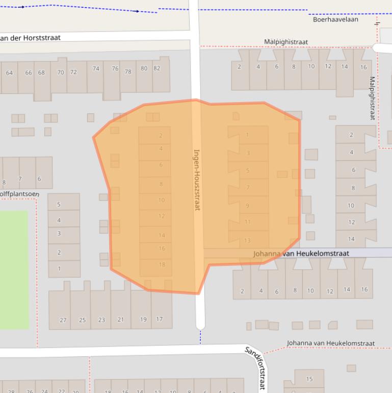 Kaart van postcodegebied 2035WK.