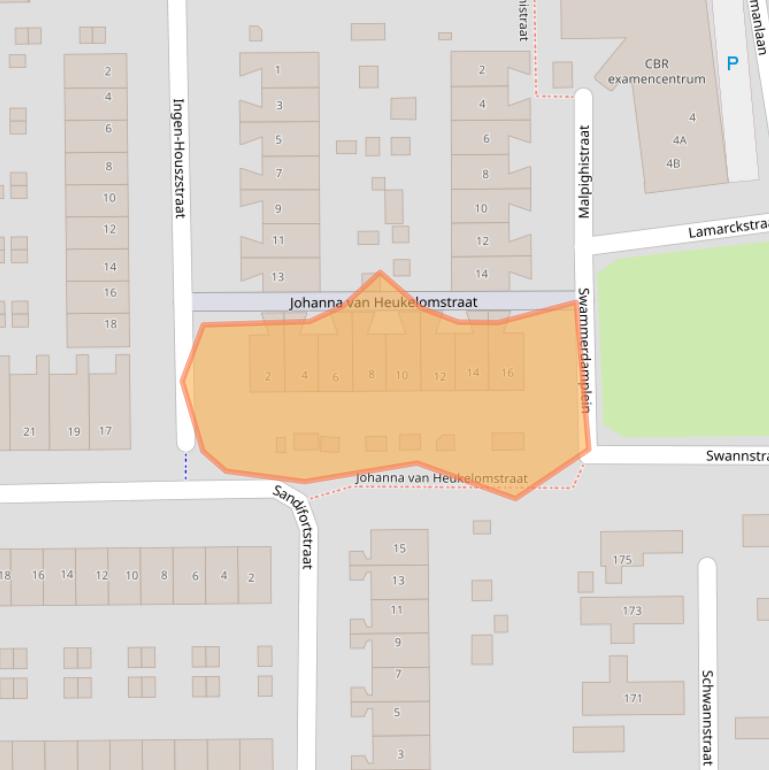 Kaart van postcodegebied 2035WL.