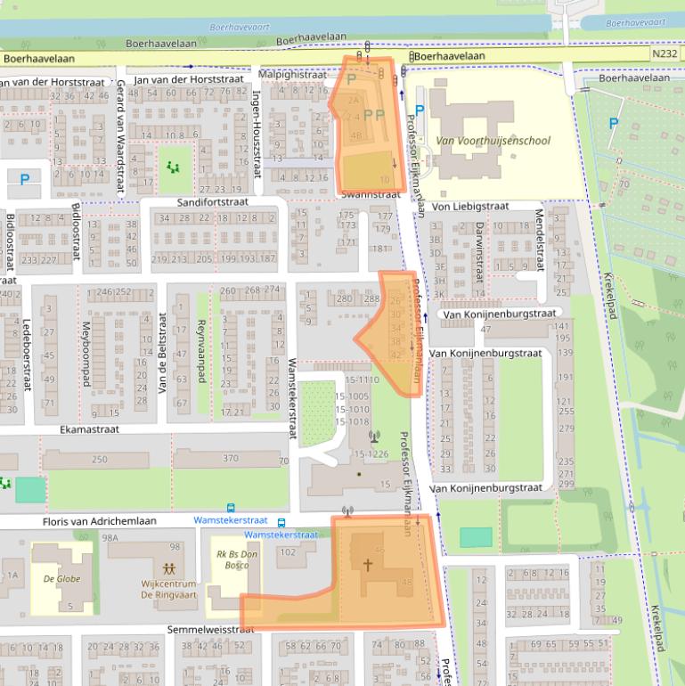 Kaart van postcodegebied 2035XB.