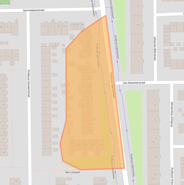 Kaart van postcodegebied 2035XC.