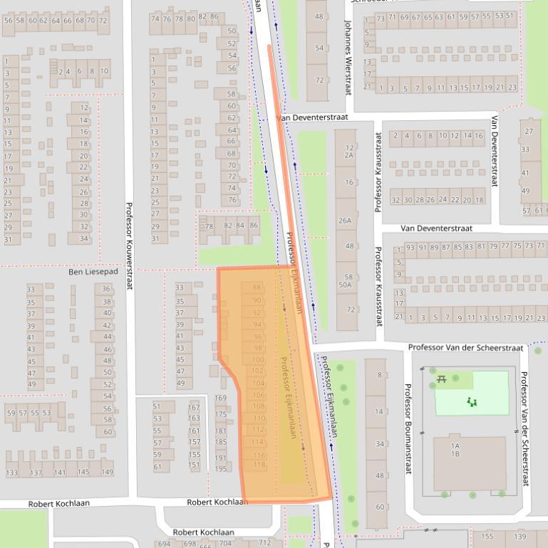 Kaart van postcodegebied 2035XD.