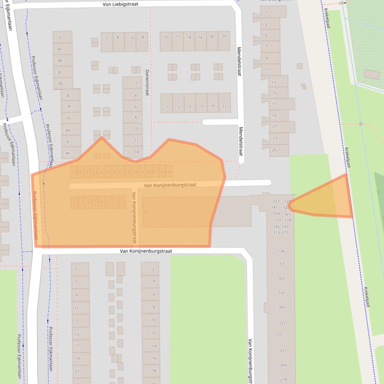 Kaart van postcodegebied 2035XE.