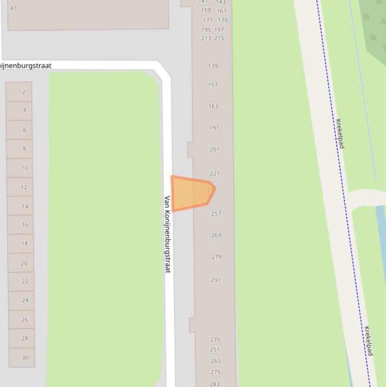 Kaart van postcodegebied 2035XG.