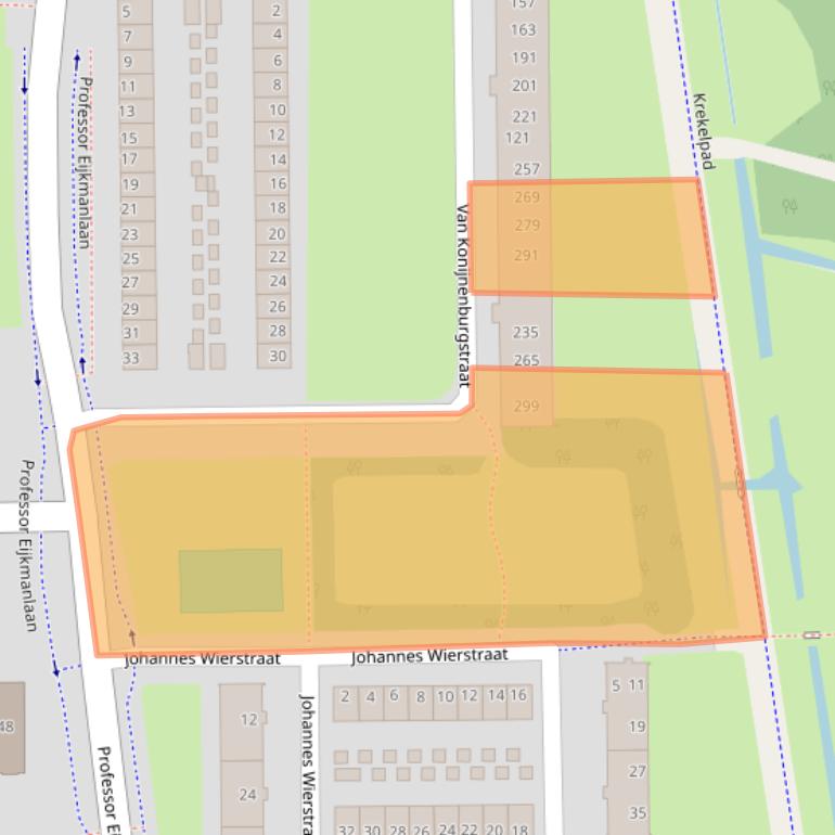 Kaart van postcodegebied 2035XM.