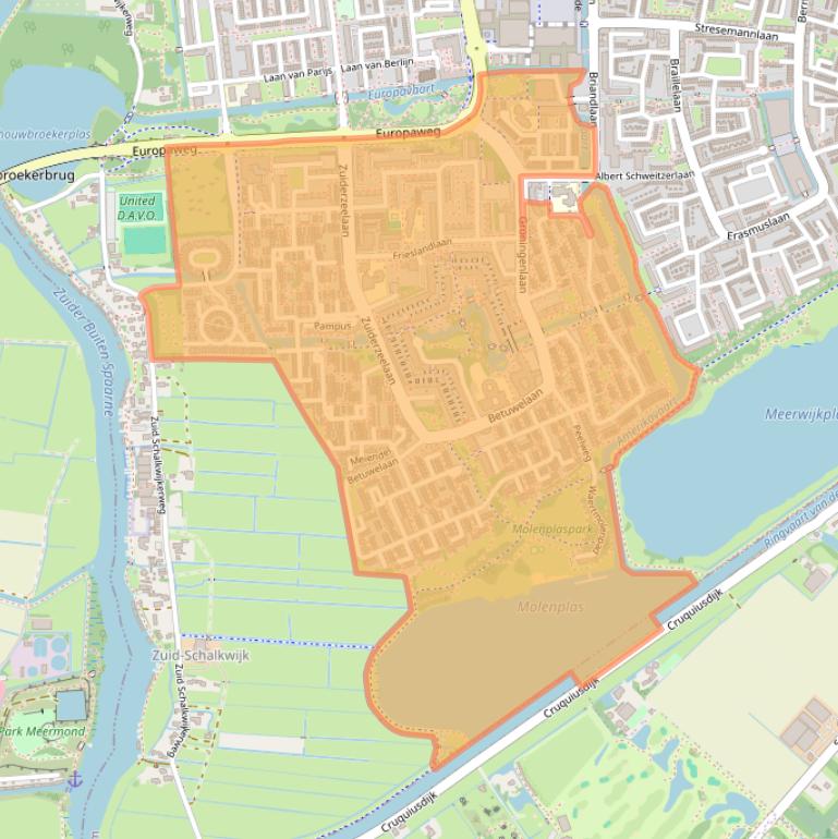 Kaart van postcodegebied 2036.