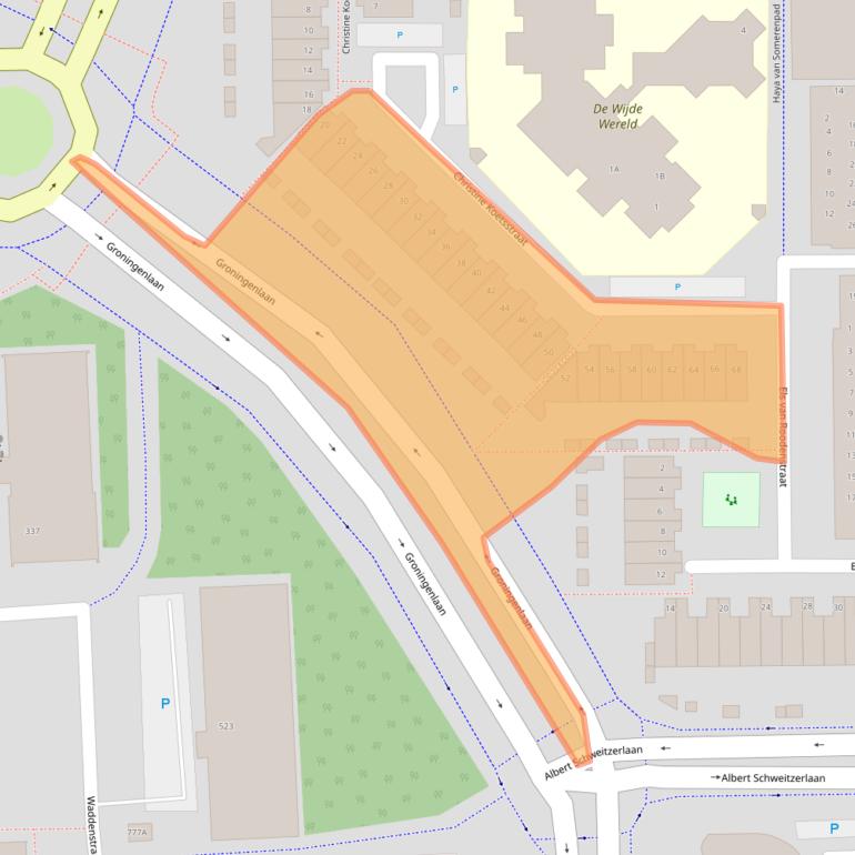 Kaart van postcodegebied 2036AB.