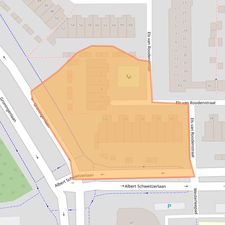 Kaart van postcodegebied 2036AD.