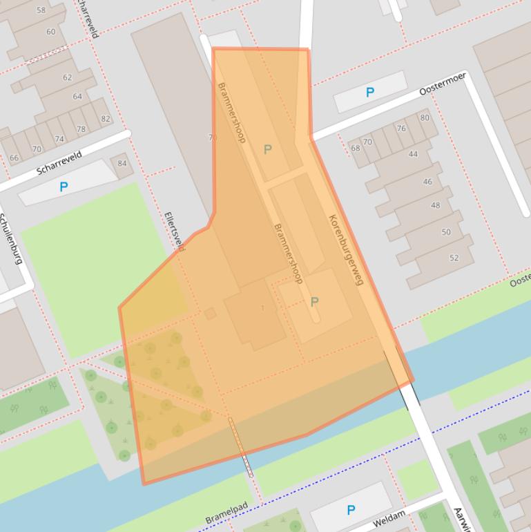 Kaart van postcodegebied 2036BG.