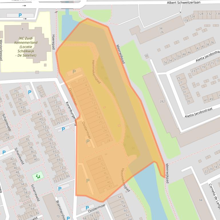 Kaart van postcodegebied 2036BJ.