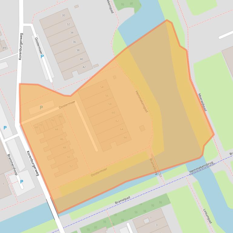 Kaart van postcodegebied 2036BK.