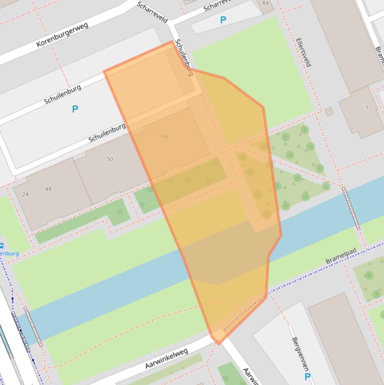 Kaart van postcodegebied 2036BN.
