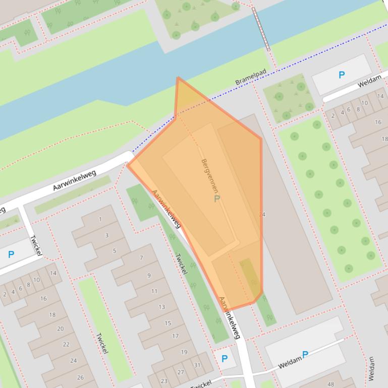 Kaart van postcodegebied 2036CD.