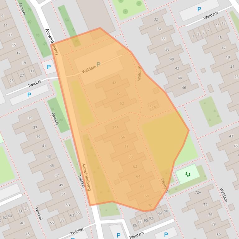 Kaart van postcodegebied 2036CJ.