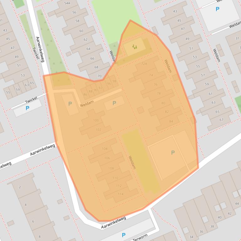 Kaart van postcodegebied 2036CK.