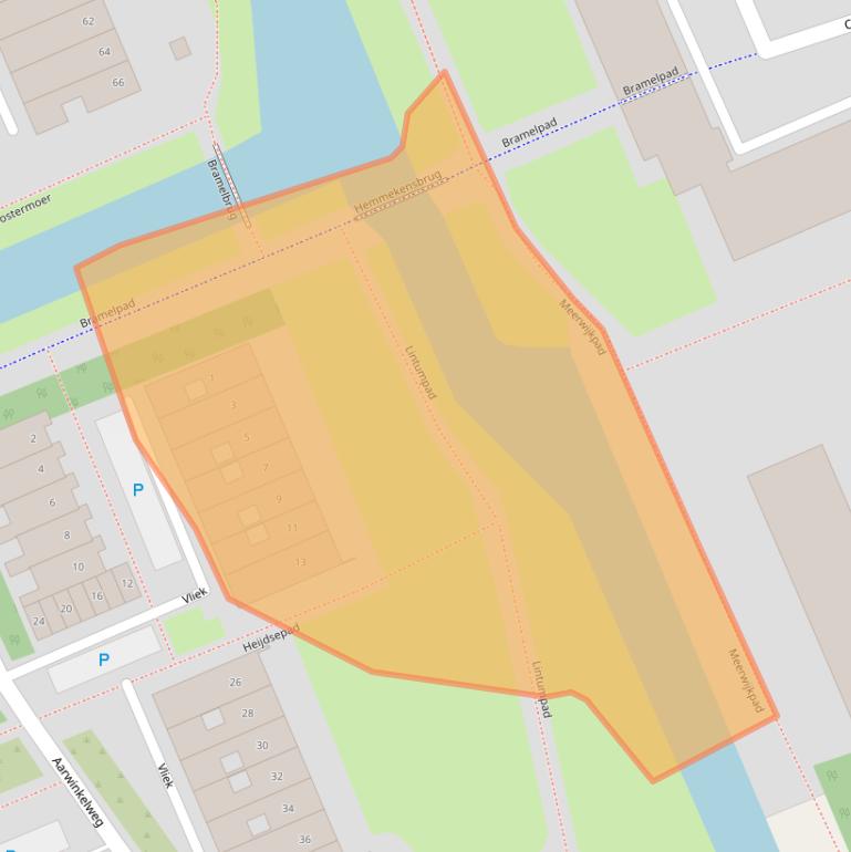 Kaart van postcodegebied 2036CL.