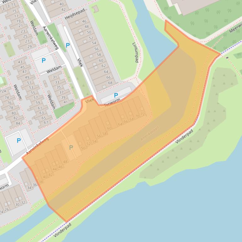 Kaart van postcodegebied 2036CR.