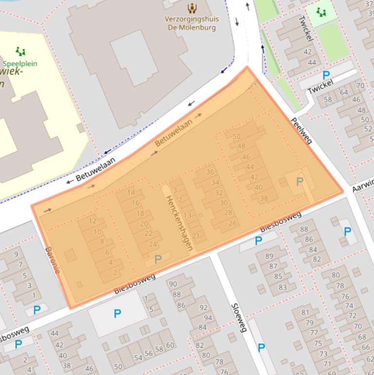 Kaart van postcodegebied 2036EA.