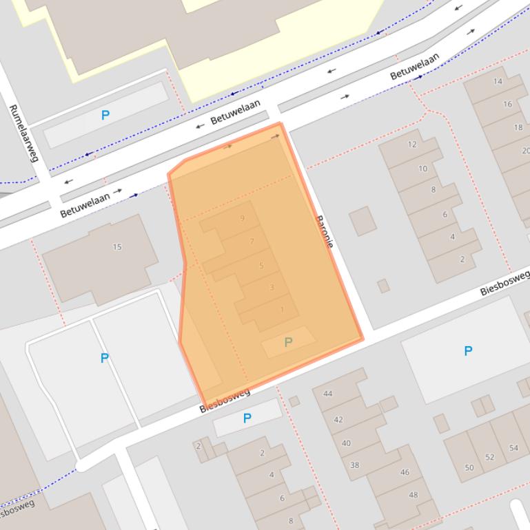 Kaart van postcodegebied 2036EB.