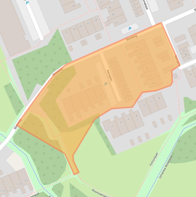 Kaart van postcodegebied 2036EJ.