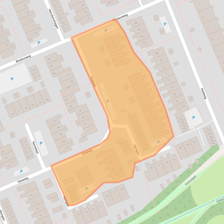 Kaart van postcodegebied 2036EK.