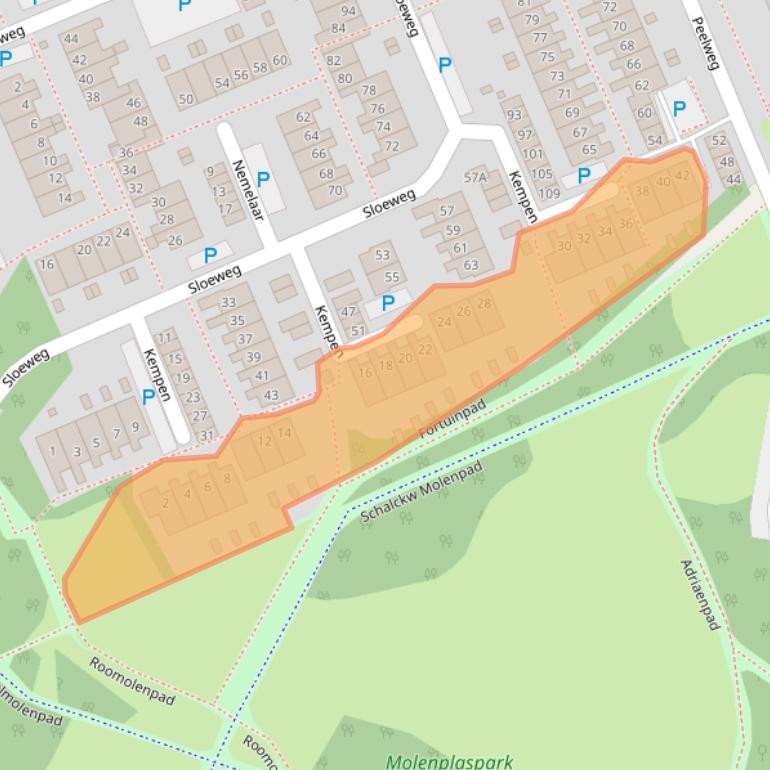 Kaart van postcodegebied 2036EL.