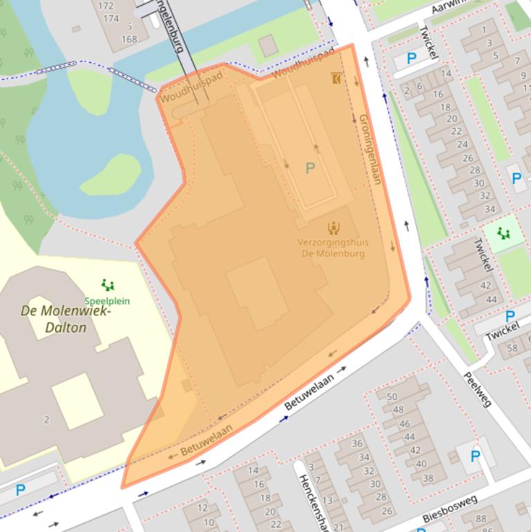 Kaart van postcodegebied 2036EN.