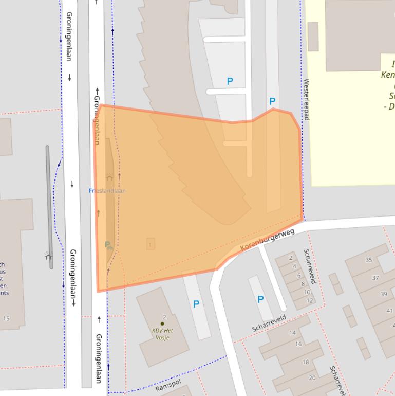 Kaart van postcodegebied 2036EP.