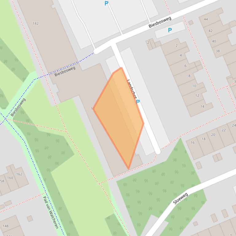 Kaart van postcodegebied 2036EV.
