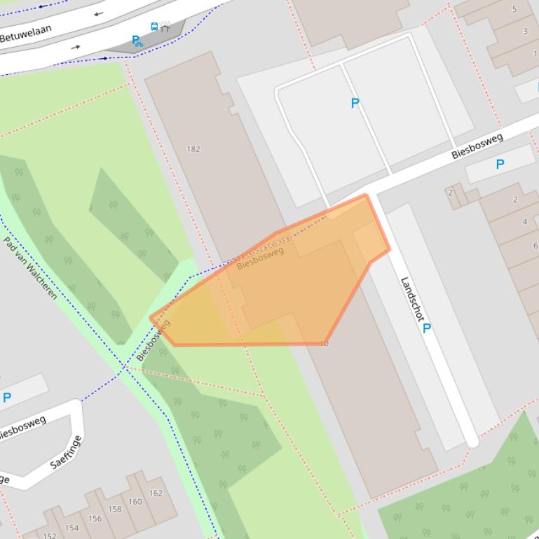 Kaart van postcodegebied 2036EW.