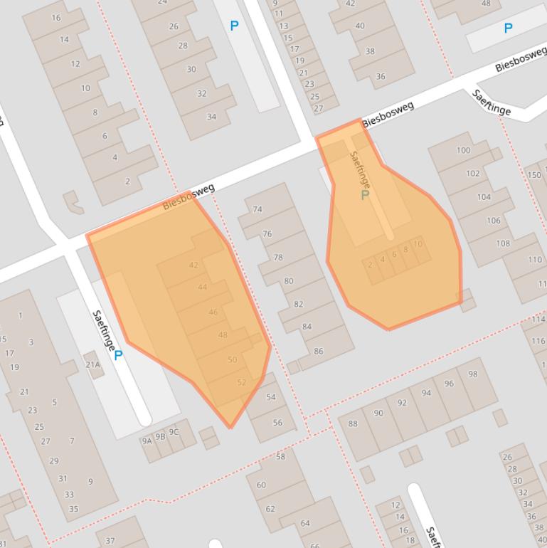 Kaart van postcodegebied 2036GA.