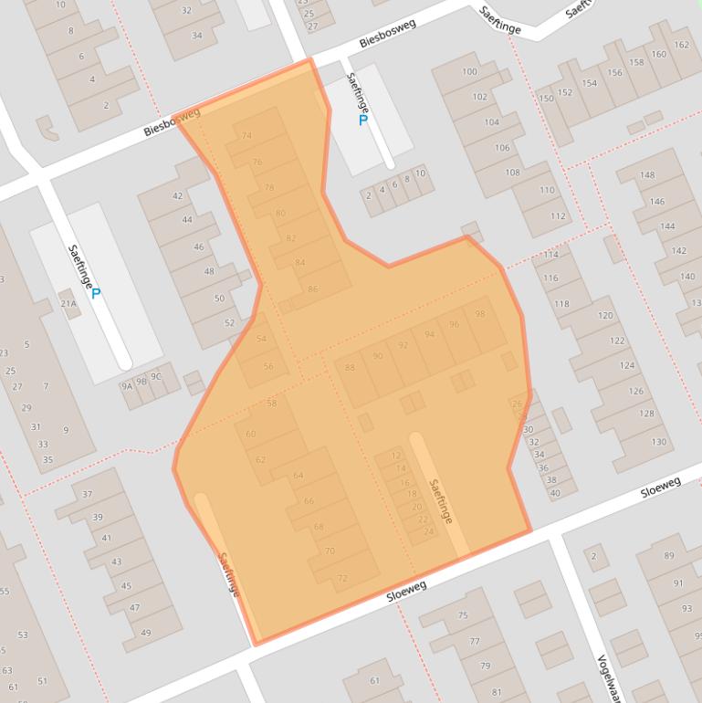 Kaart van postcodegebied 2036GB.