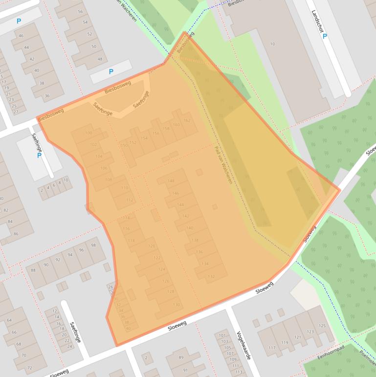 Kaart van postcodegebied 2036GC.