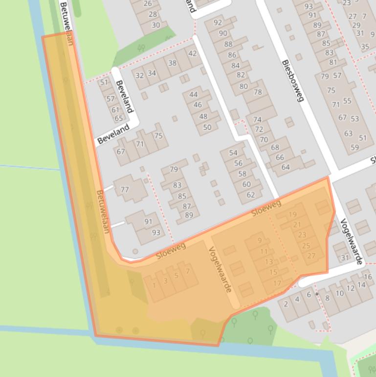 Kaart van postcodegebied 2036GD.