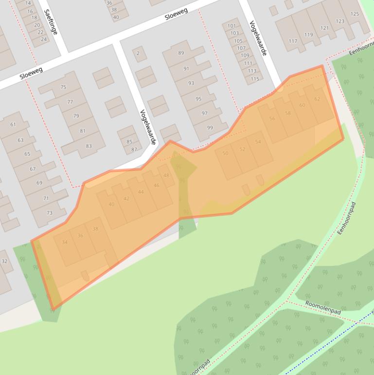 Kaart van postcodegebied 2036GL.