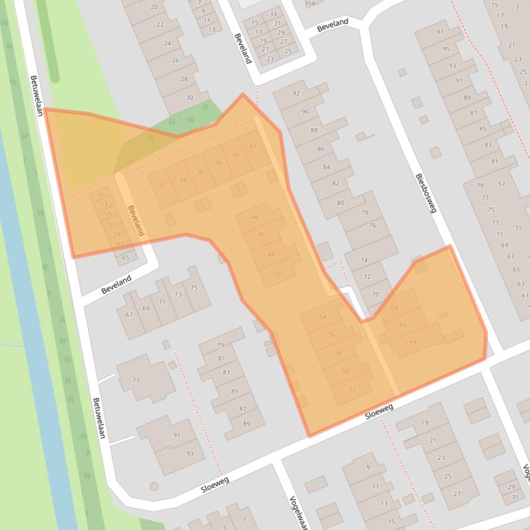 Kaart van postcodegebied 2036GN.
