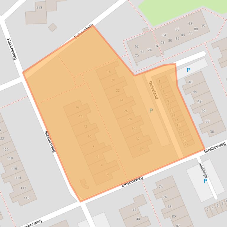 Kaart van postcodegebied 2036GS.