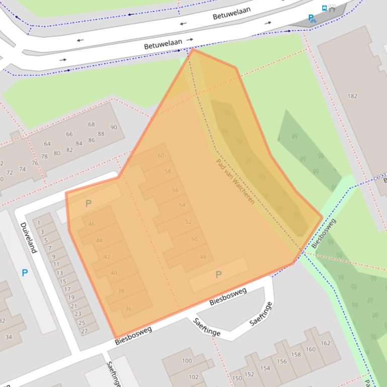 Kaart van postcodegebied 2036GT.