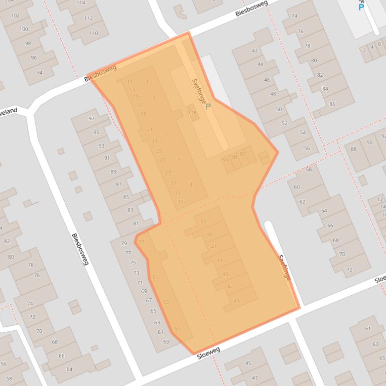 Kaart van postcodegebied 2036GX.