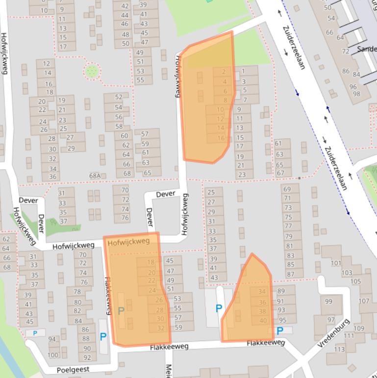 Kaart van postcodegebied 2036HA.