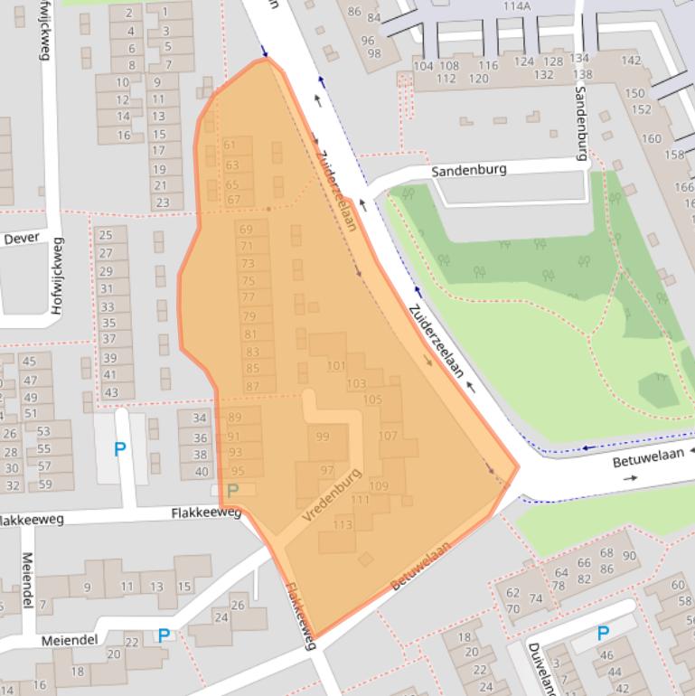 Kaart van postcodegebied 2036HD.