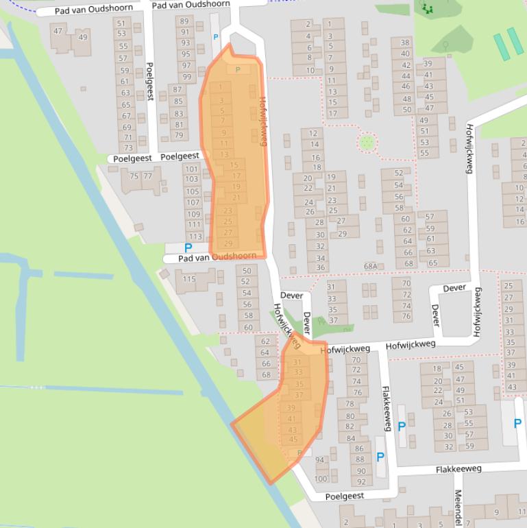 Kaart van postcodegebied 2036HL.