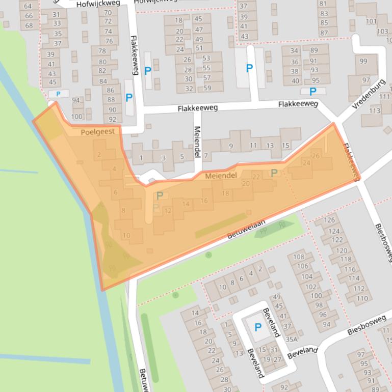 Kaart van postcodegebied 2036HP.