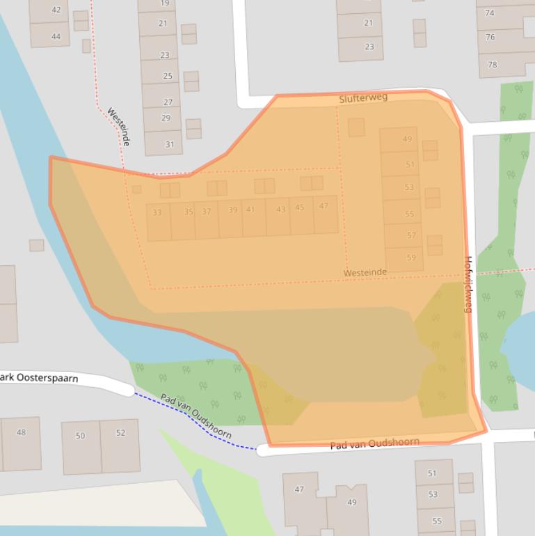 Kaart van postcodegebied 2036JK.