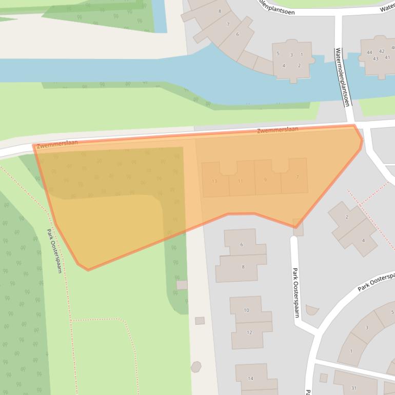 Kaart van postcodegebied 2036KA.